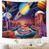 baratos Tapeçaria Planetária-Tapeçaria Planetária Arte de Parede do Universo Grande Tapeçaria Mural Decor Fotografia Fundo Cobertor Cortina Decoração de Casa Quarto Sala de Estar