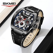abordables Montres à quartz-Montre à quartz SKMEI pour homme luxe grand cadran montre d&#039;affaires extérieure chronomètre lumineux calendrier montre en cuir étanche