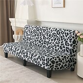 billiga Futon soffa-jacquardtyg armlös bäddsoffa överdrag soffa nyår dekor överdrag stretchskydd elastiskt bänkskydd