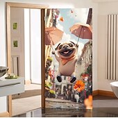 billiga Dörröverdrag-Rolig djur dansande dörrdekorationer dörröverdrag dörrgobeläng dörrgardin dekoration bakgrund inomhus/utomhus dörrbanner för främre dörr bondgård