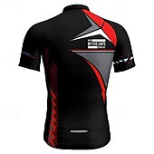 abordables Maillots pour hommes-Homme Maillot de cyclisme Géométrique Manche Courte Cyclisme T-shirt Maillot avec 3 poches arrière VTT Vélo tout terrain Séchage Rapide Design Anatomique Évacuation de l&#039;Humidité Respirant Des sports
