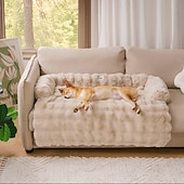 baratos Capa de sofá para animais de estimação-tapete de cama calmante para cães, capa de sofá fofa e felpuda para sofá, protetor de móveis com capa removível e lavável para cães e gatos grandes, médios e pequenos