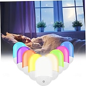 tanie włączana lampka nocna-pilot led lampka nocna salon sypialnia dekoracja lampka nocna ciepła poświata przełącznik światła ochrona oczu bez migotania uk usa ue wtyczka zasilania 1 szt.