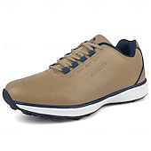 preiswerte Herren Golfschuhe-Herren Performance Golf Sneaker in Weiß mit roten Schnürsenkeln, atmungsaktive Mikrofaser, ideal für Amateurgolfer