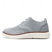 cheap Men&#039;s Sneakers-Men&#039;s Breathable Knit Brogue Sneakers - Casual Lace-Up Lightweight Shoes for Daily Wear &amp; Walking