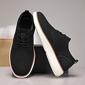 cheap Men&#039;s Sneakers-Men&#039;s Breathable Knit Brogue Sneakers - Casual Lace-Up Lightweight Shoes for Daily Wear &amp; Walking