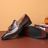 economico Semi-formale-scarpe derby kentucky marroni da uomo con dettaglio nappa - oxford in pelle lucida per eventi di corsa e occasioni formali