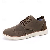 cheap Men&#039;s Sneakers-Men&#039;s Breathable Knit Brogue Sneakers - Casual Lace-Up Lightweight Shoes for Daily Wear &amp; Walking