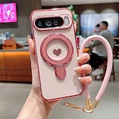 baratos Outras capas para telefone-telefone Capinha Para Google Pixel 9 Pro Pixel 9 Pro XL Pixel 8 Pro Pixel 8 Pixel 9 Capa traseira Com Suporte com pulseira Antichoque Retro Galvanização