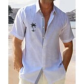 economico camicia da uomo con bottoni-Per uomo Camicia Camicia minimalista Aloha Camicia Estiva Camicia casual Camicia da Spiaggia Camicia con Bottoni Bianco Blu Manica Corta Grafico Colletto a Camicia Vacanza Camicia hawaiana
