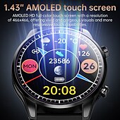 Недорогие Смарт-часы-696 G100 Умные часы 1.43 дюймовый Смарт Часы Bluetooth Педометр Напоминание о звонке Датчик для отслеживания сна Совместим с Android iOS Мужчины Хендс-фри звонки Напоминание о сообщении IPX-0