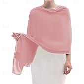 cheap Shawls-Women's Wrap Elegant Sleeveless Chiffon Wedding Wraps With Pure Color For Party Spring &amp; Summer