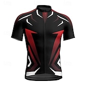 cheap Men's Jerseys-Men's Cycling Jersey Geometric Short Sleeve Bike Tee Tshirt Jersey with 3 Rear Pockets Mountain Bike MTB Quick Dry Anatomic Design Wicking Breathable Sports Yellow Red Blue Clothing Apparel