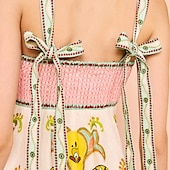 economico Abiti eleganti floreali-Abito midi da donna, abito floreale, abito sottoveste, abito stampato, moda, classico, per uscire all&#039;aperto, fine settimana, vestibilità regolare, fiore, senza maniche, spalline sottili, verde, estivo