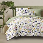 economico 100% cotone-Copertura per piumone floreale set di biancheria da letto singolo copripiumino morbido e leggero con 2 federe per estate e primavera