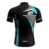 abordables Maillots pour hommes-Homme Maillot de cyclisme Géométrique Manche Courte Cyclisme T-shirt Maillot avec 3 poches arrière VTT Vélo tout terrain Séchage Rapide Design Anatomique Évacuation de l&#039;Humidité Respirant Des sports