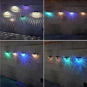 economico Applique per esterni-4 pezzi luce da parete solare impermeabile per esterni cortile giardino recinzione scala parete balcone recinzione illuminazione luce bianca luce calda radiante