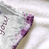 levne Deky a přehozy-přikrývka ke dni matek, dopis mámě, dárek ke dni matek měkký a útulný přehoz, perfektní dárek pro mámu, květinový nebo srdíčkový design, hřejivý a pohodlný