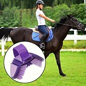 abordables Apoyo y Cuidado Animal-Cepillo versátil de cerdas suaves para caballos: herramienta de aseo flexible y multiángulo para caballos y vacas, ideal para bañar y limpiar.