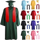 cheap Career &amp; Profession Costumes-Graduation Cap and Gown 2025 Set with Tassel Graduation Stoles for High School College Bachelor