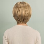 tanie starsza peruka-Peruki syntetyczne Bouncy Curl Kinky Straight Fryzura asymetryczna Schludna grzywka Tkany maszynowo Peruka 30 cali A1 Włosie synetyczne Damskie Klasyczny Wygodny Przejście kolorów Wielokolorowy
