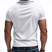  Homens Camisa de golfe Polos Piquê Casual O negócio gola pólo com nervuras Manga Curta Moda Básico Côr Sólida Botões Verão Primavera & Outono Normal Branco Verde Claro Azul Marinho Camisa de golfe