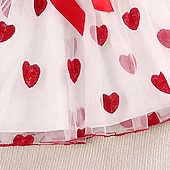billige Uformelle kjoler-Barn Jente Kjole Hjerte Ermeløs utendørs Fest Netting Lapper Mote Bedårende Polyester Ovenfor knéet Kjole med A-linje Tyllkjole Sommer Vår 4 år + Rød