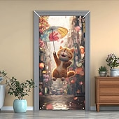 billiga Dörröverdrag-Rolig djur dansande dörrdekorationer dörröverdrag dörrgobeläng dörrgardin dekoration bakgrund inomhus/utomhus dörrbanner för främre dörr bondgård