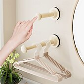 cheap Bathroom Gadgets-Suction Cup Clothes Hanger Rack, No-Drill Retractable Wall-Mounted Drying Rack for Balcony and Home Organization