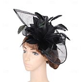 billiga Hattar och fascinators-Huvudbonad Faux Linne Fjädrar Bröllop Kvällsfest Elegant Bröllop Med Fjäder Hårbonad Huvudbonader