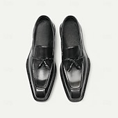 economico Mocassini in pelle premium-mocassini da uomo in vera pelle fatti a mano - scarpe eleganti con nappine marroni di prima qualità per il kentucky derby, occasioni formali e di lavoro