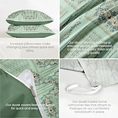economico 100% cotone-Set di copripiumino bohemien 100% cotone biancheria da letto morbida e traspirante con fiori paisley copripiumino leggero e resistente comodo per tutte le stagioni facile da mantenere