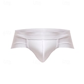 お買い得  メンズのボクサーパンツ-男性用 １枚 ベーシックパンティー ブリーフ パッチワーク ポリエステル 高通気性 ソフト 快適 平織り ミッドライズ ライトピンク ブラック