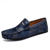 abordables Chaussures sans lacets &amp; mocassins-Mocassins brodés de fleurs pour hommes en daim jaune - des chaussures élégantes à enfiler parfaites pour les sorties décontractées et les événements artistiques