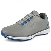 preiswerte Herren Golfschuhe-Herren Performance Golf Sneaker in Weiß mit roten Schnürsenkeln, atmungsaktive Mikrofaser, ideal für Amateurgolfer