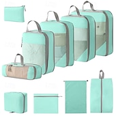 economico deposito bagagli e viaggi-Cubi di imballaggio a compressione per riporre i bagagli da viaggio e salvaspazio per l&#039;organizzatore dello zaino, set da 10 pezzi per dispositivi digitali, articoli da toeletta, trucco, vestiti,