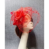 economico Fascinator-Fascinatori Cappello a Reticolo Velato per Matrimonio Giornata delle Donne Con Cappello in Piume Petalo