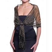 levne Šály a šátky-Retro Řvoucí 20s 20. léta 20. století šátek Wrap Přehozy přes ramena Velký Gatsby Buben dívka Třásně Pevná barva Dámské Karneval Valentýna Svatební Večerní oslava Plesová maškaráda Dospělé Šátek