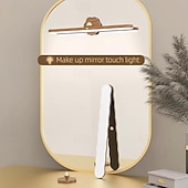 cheap Decorative Lights-36W Rotating LED Deco Night Light Wall Light Magnetic Fill Light  Type-C Rechargeable Wood-Grain Light Touch Makeup Mirror Light Detachable Cabinet Light 1PC  Warm White and White
