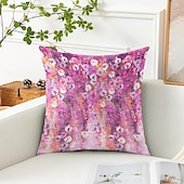 baratos estilo floral e plantas-Capa Decorativa de Almofadas com Flores Bonitas 1PC Capa de Cushion Quadrada Suave para Sofá Capa de Travesseiro para Quarto Sala de Estar