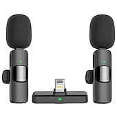 olcso Mikrofonok-vezeték nélküli lavalier mikrofon bluetooth hajtóka telefon mikrofon videó rögzítéshez - mini klip mikrofonokhoz iphone-hoz  &amp; android