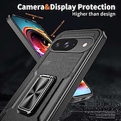 זול תיק טלפון אחר-טלפון מגן עבור גוגל Pixel 9 Pro Pixel 9 Pro XL פיקסל 9 כיסוי אחורי מחזיק טבעת מגנטי עמיד בזעזועים רטרו TPU PC