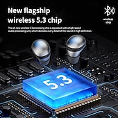 economico Cuffie TWS wireless-Cuffie Mini Wireless 5.3 per Sonno con Touch Biometrico Suono HiFi Stereo Display Digitale LED Cavo Antinodoso Auricolari Semi-Open-Back per Esercizio