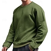 preiswerte Basic-T-Shirts-Herren T Shirt T-Shirt Langarmshirt Langarm Rundhalsausschnitt Sommer Frühling Einfach Mode Designer Basic Jacquard Urlaub Straße Ausgehen Schwarz Weiß Khaki Top T-Shirt für Herren