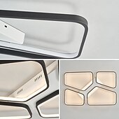 abordables Plafonniers encastrés et semi-encastrés-Plafonnier LED moderne pour salon, 4 têtes, 52 W, 64 W, carré, moderne, simple, télécommande, application, éclairage créatif personnalisé, gradation infinie, éclairage de la chambre principale