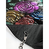 abordables Bolsos de mano y de noche-Cartera de piel sintética con estampado de mariposas y flores para mujer, con cadena, se puede llevar al hombro o cruzada, bolsillos con cremallera de varios compartimentos, adecuada para reuniones diarias y eventos de fiesta por la noche