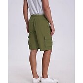 cheap Classic-Men&#039;s Cargo Shorts Shorts Summer Shorts Drawstring Elastic Waist Multi Pocket Eagle National Flag Comfort Wearable Knee Length Outdoor Sport Daily Fashion Casual Black Navy Blue
