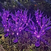 cheap Landscape Lights-2 Pcs LED Solar Outdoor Lights Garden Light Lavender Simulation Plant Patio Lights Wedding Holiday Garden Walkway Villa Yard Landscape Atmosphere Lawn Light
