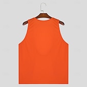 cheap Tank Tops-Men&#039;s Tank Top Vest Undershirt Sleeveless Shirt Sleeveless Deep V Summer Plain Fashion Classic Casual V Neck Basic Street Casual Sports Black White Orange Top Tee for Men