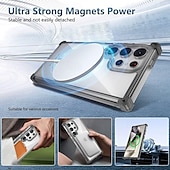 ieftine Carcasă Samsung-telefon Maska Pentru Samsung Galaxy S24 Ultra Plus S24 FE S23 Ultra Plus S22 Plus Ultra Capac Spate Magnetic Acceptă încărcarea fără fir Anti Șoc Retro PC